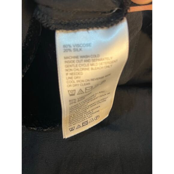 Tommy Bahama Silk Blend Velvet Tunic Large Black Vamp Stevie Nicks Whimsygoth - Picture 6 of 6